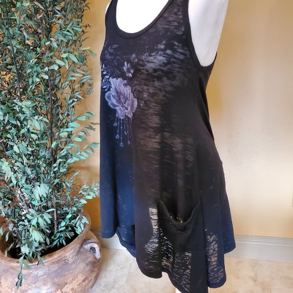 Papaya Floral Tunic Tank Burnout - Picture 2 of 8